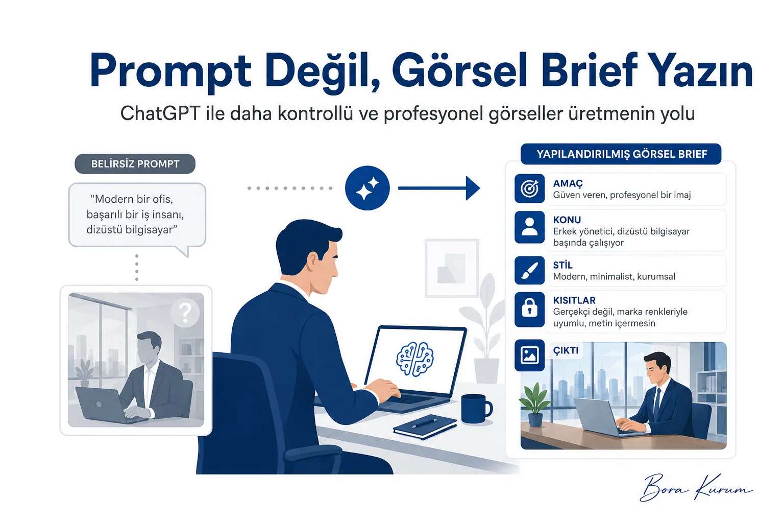 ChatGPT ile Profesyonel Görsel Üretmek: Prompt Değil, Görsel Brief Yazın – Bora Kurum